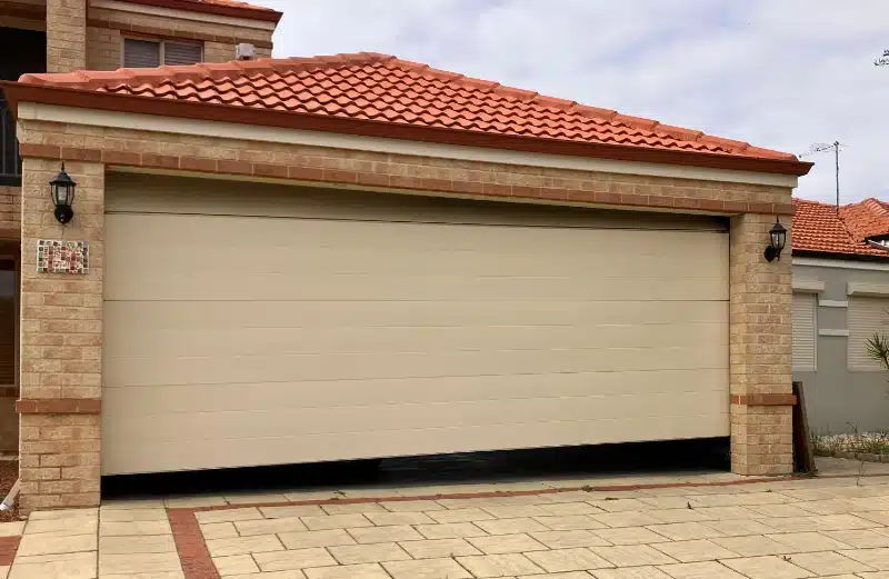 Garage door that has come off its tracks